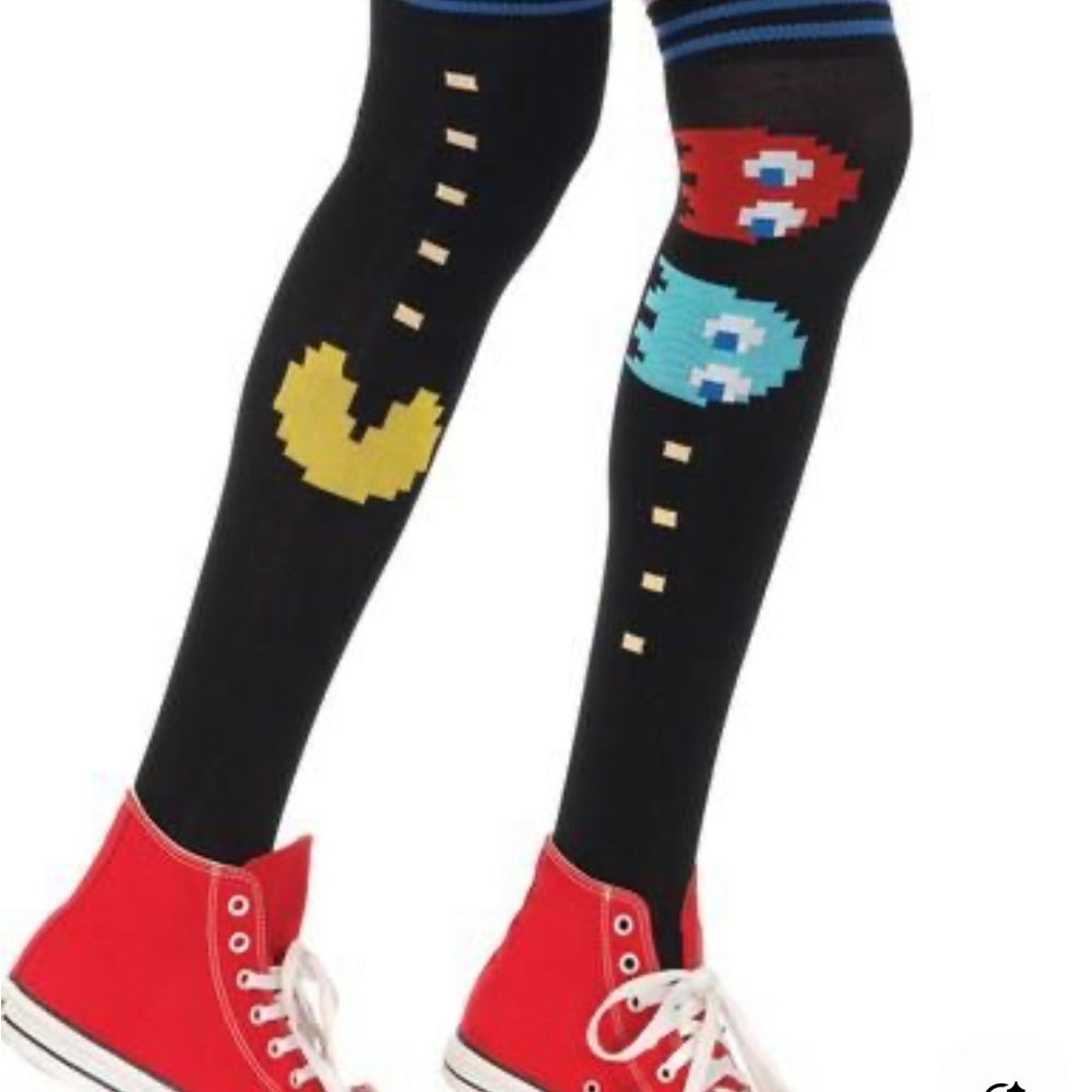 Leg Avenue Black Pac-Man Themed Socks